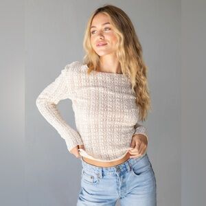 NWOT Lace Layering Top - Ivory